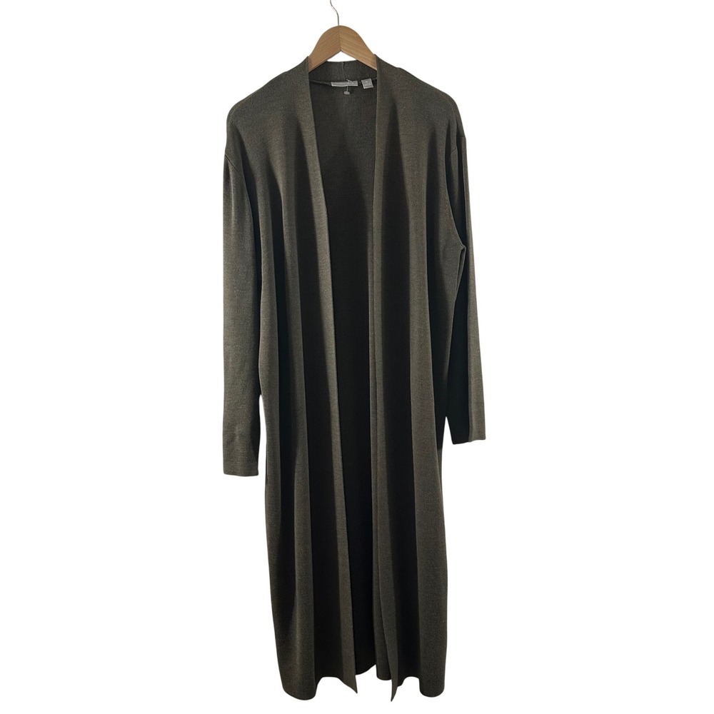 Nordstrom Women's Tan Wool Blend Open Front Duster Cardigan Sweater Size XL‎